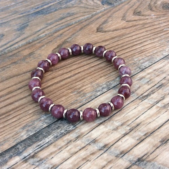 Pink Lepidolite bracelet, crystal healing - Picture 2 of 9